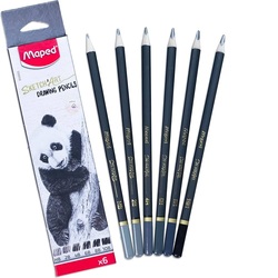 Maped Drawing Pencil Set of 6 - HB 2B 4B 6B 8B 10B